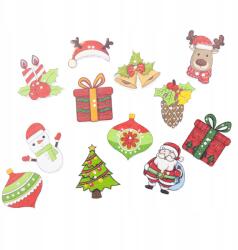 DIYQueen Dekoratív fa gomb, karácsonyi színes mix, 50 db (H707)