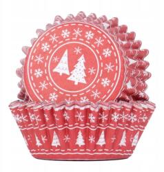 PME Karácsonyfa sütőpapír, 30db, muffinokhoz, cupcake-ekhez, 5cm átmérő (BC850)