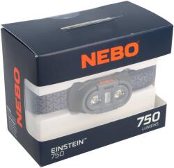 NEBO EINSTEIN LED fejlámpa 750lm 85m IPX4 vízálló 1db/csomag