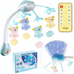 MalPlay Forgó, zenélő ágyforgó, csillagkivetítővel, dallamokkal, távirányítóval (108468)
