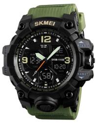 Skmei Ceas de mana barbati Skmei, Army, Militar, Dual Time, Shock Resistant, Digital, Sport, Cronograf Ceas