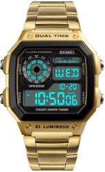 Skmei Ceas de mana pentru barbati Casual Cronograf Alarma Otel inoxidabil Auriu Ceas