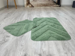 Keleti Textil Kft Lazien 3015-2 Green, Zöld 2 Részes Fürdőszoba Szőnyeg 50x80 + 50x40cm
