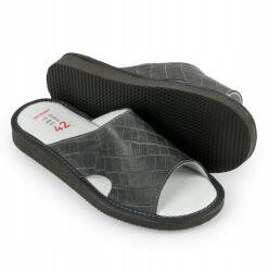 IRE SHOES Férfi bőr papucs nyári hegyi stílusú otthoni papucs Ireshoes méret 46-os méret (Kapcie męskie letnie czarne)