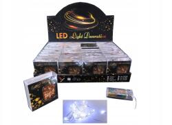  Drótos Led Lámpa, 20 Led, 2m, hideg fehér, elemes (5907714477270)