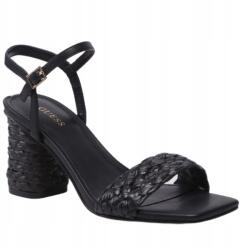 Guess Cadante női szandál, fekete, fonott, vastag sarokkal, 37 EU-s méret (FL6CADELE03)
