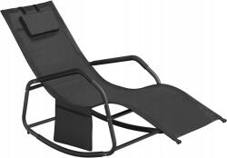 Songmics Hintaszék, fekvőfotel, borulás elleni védelem, fejtámla, fekete (GCB230B01)