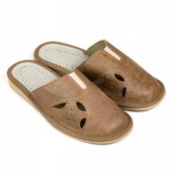 Nowo Női bőr papucs, strandpapucs, bézs, Size 38, ökológiai bőr (K-1537)