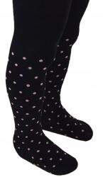 YOCLUB Pamut Harisnyanadrág, fekete pöttyös, Size 128/134