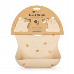 Petite&Mars Szilikon előke Take&Match Sand Butterflies 6m+ bézs (8596202007999)