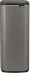 Brabantia Bo Touch Bin nyomófedeles hulladékgyűjtő, karcsú, négyzetes forma, műanyag tartály, 30L - O méret, acél, platinaszürke - 238260 (238260)