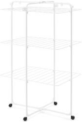 Brabantia HangOn Tower Drying Rack 3 szintes ruhaszárító torony kerekekkel, 23m szárítási hossz, 25kg teherbírás, összecsukható, acél, fehér - 306303 (306303) Ruhaszárító