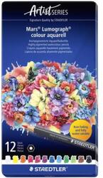 STAEDTLER Akvarell színes ceruza készlet, hatszögletű, fémdobozos, STAEDTLER Mars® Lumograph® 104 , 12 különböző szín (104 M12) - molnarpapir