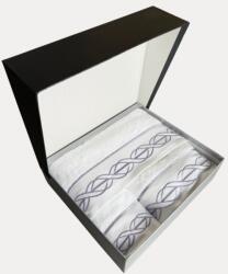 SOFT COTTON VITA törölközők és fürdőlepedők ajándékszettje, 3 db Fehér-lila színű / Lila embroidery