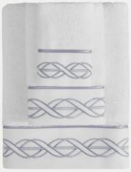 SOFT COTTON VITA kis törölköző 30 x 50 cm-es Fehér-szürke hímzés / Grey embroidery
