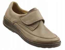 Helios Női Félcipő Helios Komfort 395, bézs, bőr, tépőzáras, Size 36-42 (395.02)