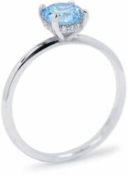 White & Black Labor kék gyémánt eljegyzési gyűrű - Hidden Halo - 1, 1 karát - IGI (AU14150)