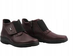 Helios Női bakancs, bőr, tépőzáras, piros színű (512)