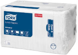 Tork Szalvéta 1 rétegű 1/4 hajtású 32, 5 x 32, 5 cm 500 lap/csomag Universal Lunch Tork_509300 fehér (509300) - iroszer24