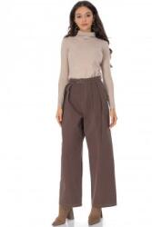 ROH Pantaloni Dama Tip Culottes din Bumbac Maro Aimelia TR570