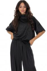 RohBoutique Bluza satinat cu aplicatii argintii Negru Aimelia BR2941