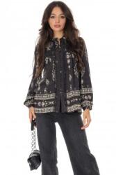 RohBoutique Bluza eleganta stil boho cu dantela Negru Aimelia BR2949