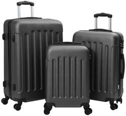 vidaXL Bőrönd zárral 3 pcs Sötétszürke 50 x 31 x 78 cm ABS Műanyag (42006233)