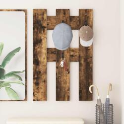 vidaXL Fali Kabáthorog tárolóval Füstölt tölgy 65 x 3 x 100 cm Faanyag (874503)