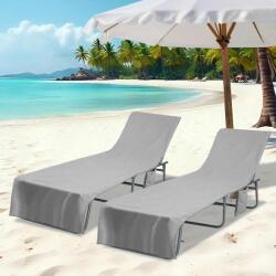 vidaXL Napozó törölközők 2 pcs Sötétszürke 210 x 75 cm (42011514)