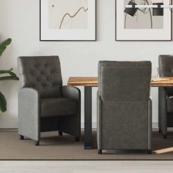 vidaXL Kerekes Étkező Székek 2 pcs Fekete 58 x 67 x 97 cm Műbőr (42017857)