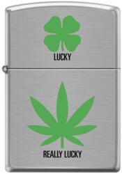 Zippo Brichetă Zippo 6676 Marijuana/Pot Leaf-Really Lucky (6676) - ceasuri-pro Bricheta