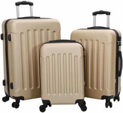 vidaXL Bőrönd zárral 3 pcs pezsgőszín 50 x 31 x 78 cm ABS Műanyag (42006257)