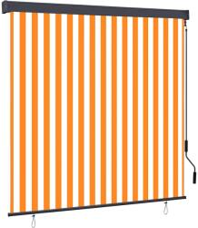 vidaXL Roletta Fehér és Narancssárga 180 x 250 cm Szövet és Alumínium (362083)