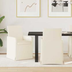 vidaXL Étkező Székek kerekekkel 2 pcs Bézs 57 x 67 x 95 cm Vászon (42017900)