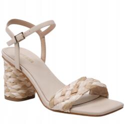 Guess Cadante női szandál, bézs/nude színű, fonott mintával, vastag sarokkal, 39 EU-s méret (FL6CADELE03)
