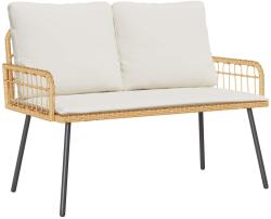 vidaXL Kerti pad párnával Természet 114 x 64 x 90 cm Acél (4108262)