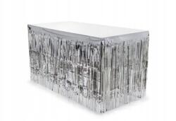 Party Deco Ezüst fólia szoknya, rojtokkal, 300×80cm, fémes