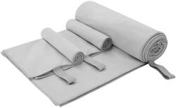 vidaXL Sporttörölköző Szett 3 pcs Szürke Poliészter és poliamid (42011501)