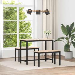 vidaXL pad Természetes 80 x 35 x 45 cm Tömör fenyőfa (892771)