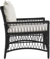 vidaXL Kerti Szék párnával Fekete 73 x 61 x 77 cm polirattan (42006217)