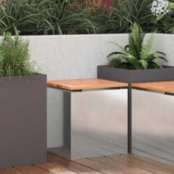 vidaXL Kerti pad Ezüst 40 x 40 x 43 cm Rozsdamentes acél (874916)