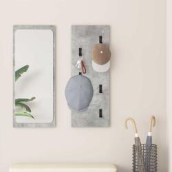 vidaXL Fali Kabáthorog tárolóval Beton Szürke 30 x 1, 5 x 80 cm Faanyag (874470)