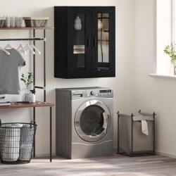 vidaXL Fali szekrény Falra szerelhető Fekete 69, 5 x 34 x 90 cm Faanyag (879604)