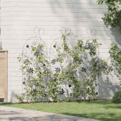 vidaXL Kerti Kerítés 3 pcs Fekete 112 x 40 cm Acél (42021360)