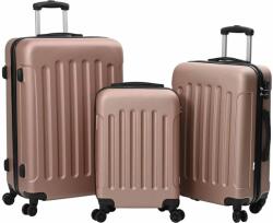 vidaXL Bőrönd zárral 3 pcs Rózsaarany 50 x 31 x 78 cm ABS Műanyag (42006241)