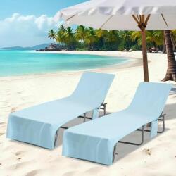 vidaXL Napozó törölközők 2 pcs Kék 210 x 75 cm Poliészter és poliamid (42011516)