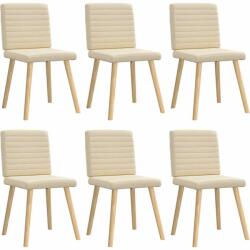 vidaXL 6 db krémszínű szövet étkezőszék (3315551)