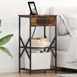 vidaXL Éjjeliszekrény 2 pcs Füstölt tölgy 41 x 31 x 76 cm Faanyag (859530)