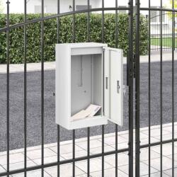 vidaXL postaláda tárolóval ajtóval zárral Fehér 30 x 20 x 55 cm Acél (874948)