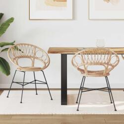 vidaXL Étkezőszék 2 pcs Természetes 49 x 51 x 81 cm Rattan és Vas (42011560)